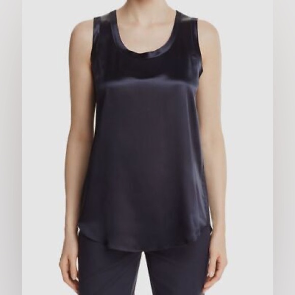 Lafayette 148 New York Perla Reversible Silk Blouse Size in black size small - Picture 1 of 6